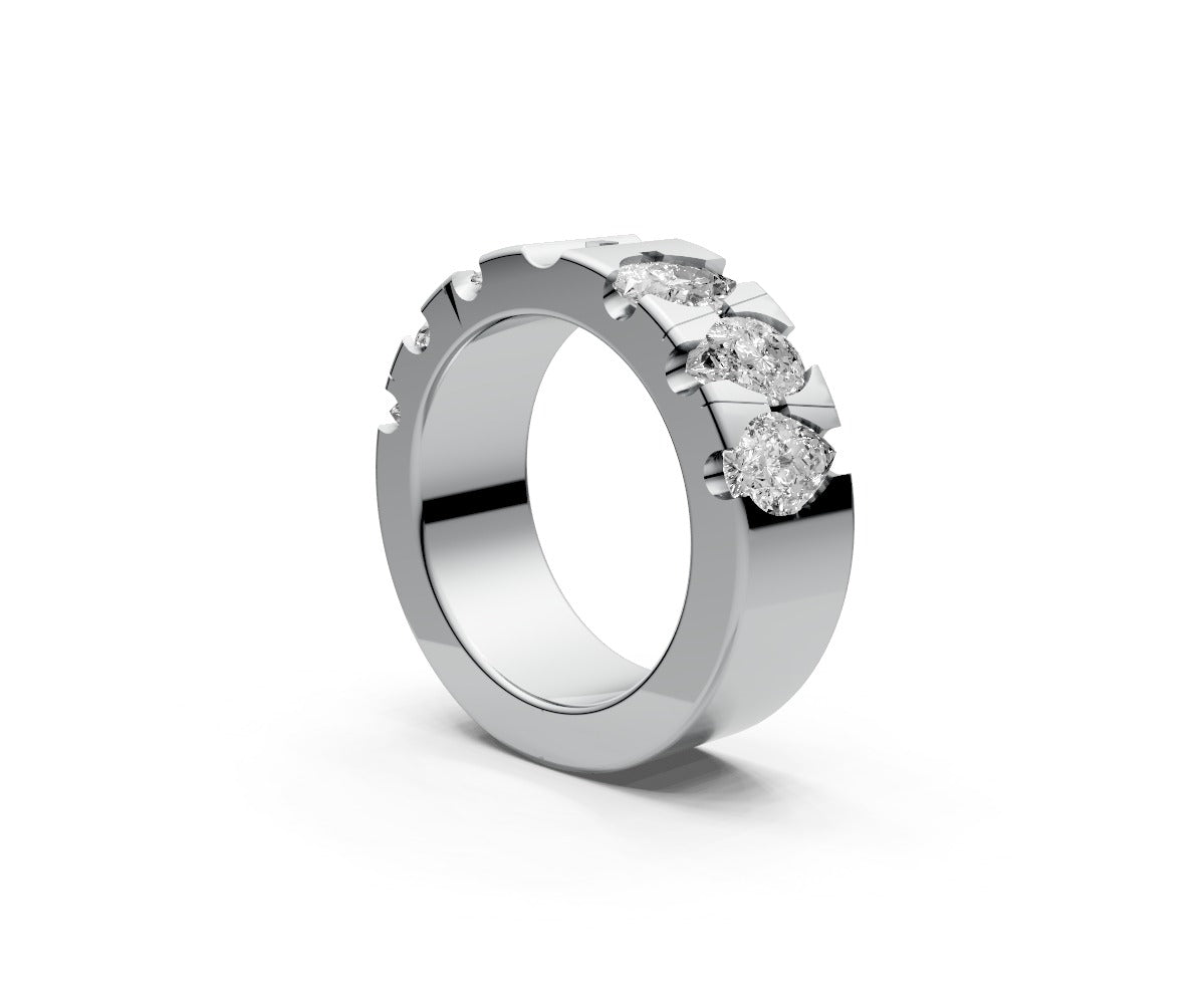 Flat Half Eternity Band — Pear 0.5ct