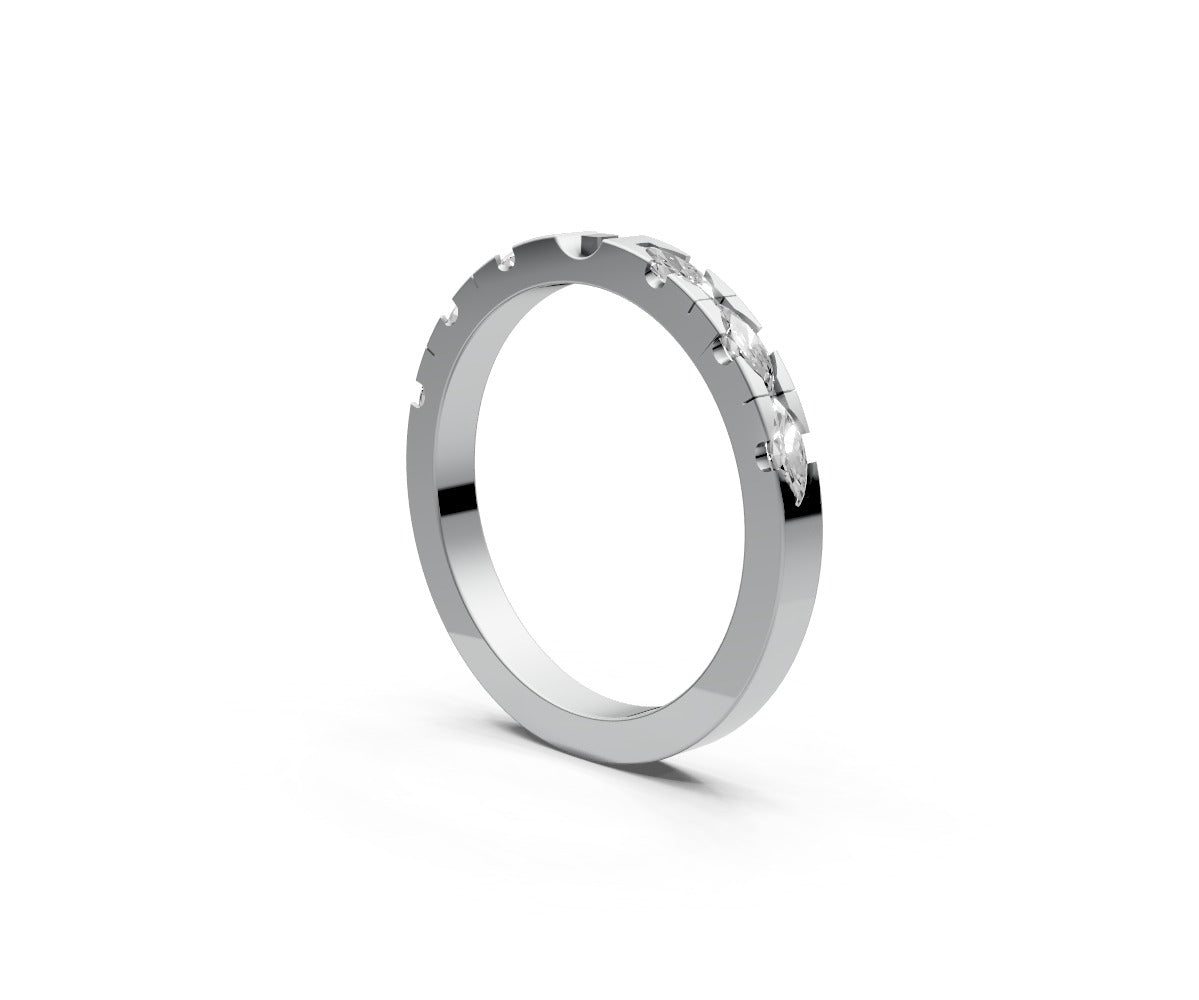 Flat Half Eternity Band — Marquise 0.05ct