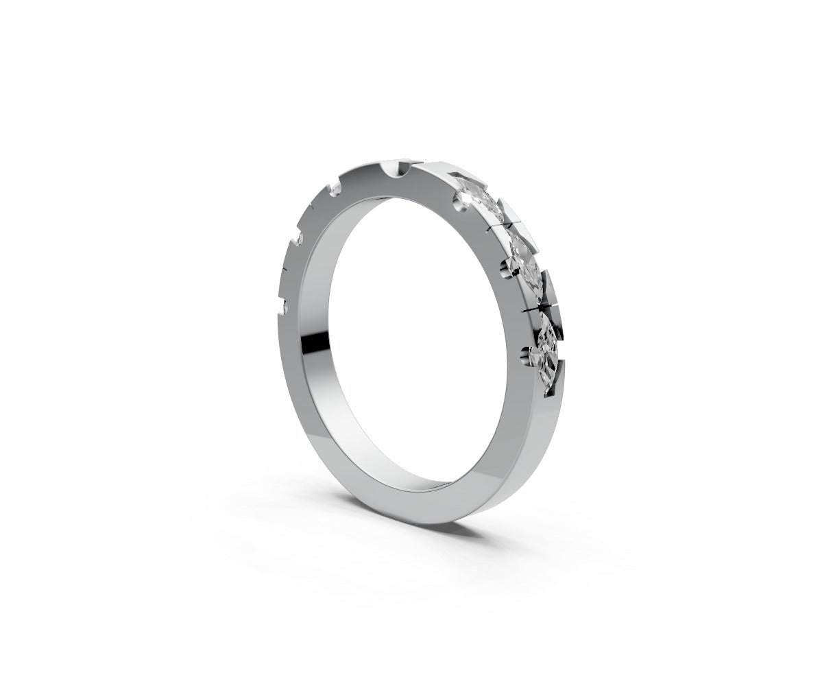 Flat Half Eternity Band — Marquise 0.1ct
