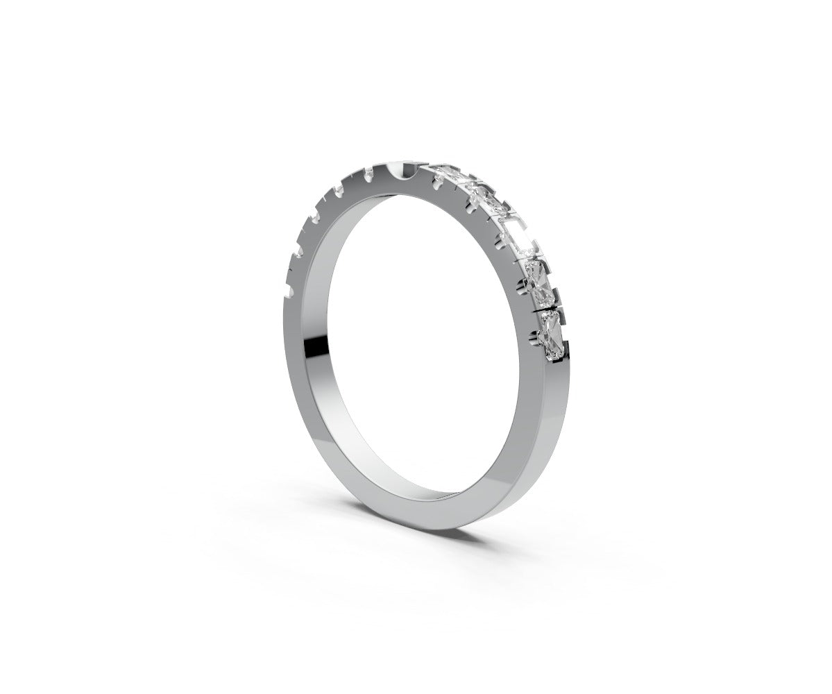 Flat Half Eternity Band — Radiant 0.05ct