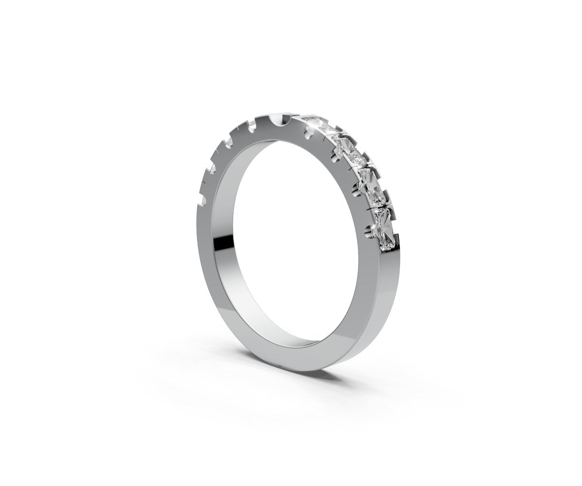 Flat Half Eternity Band — Radiant 0.1ct