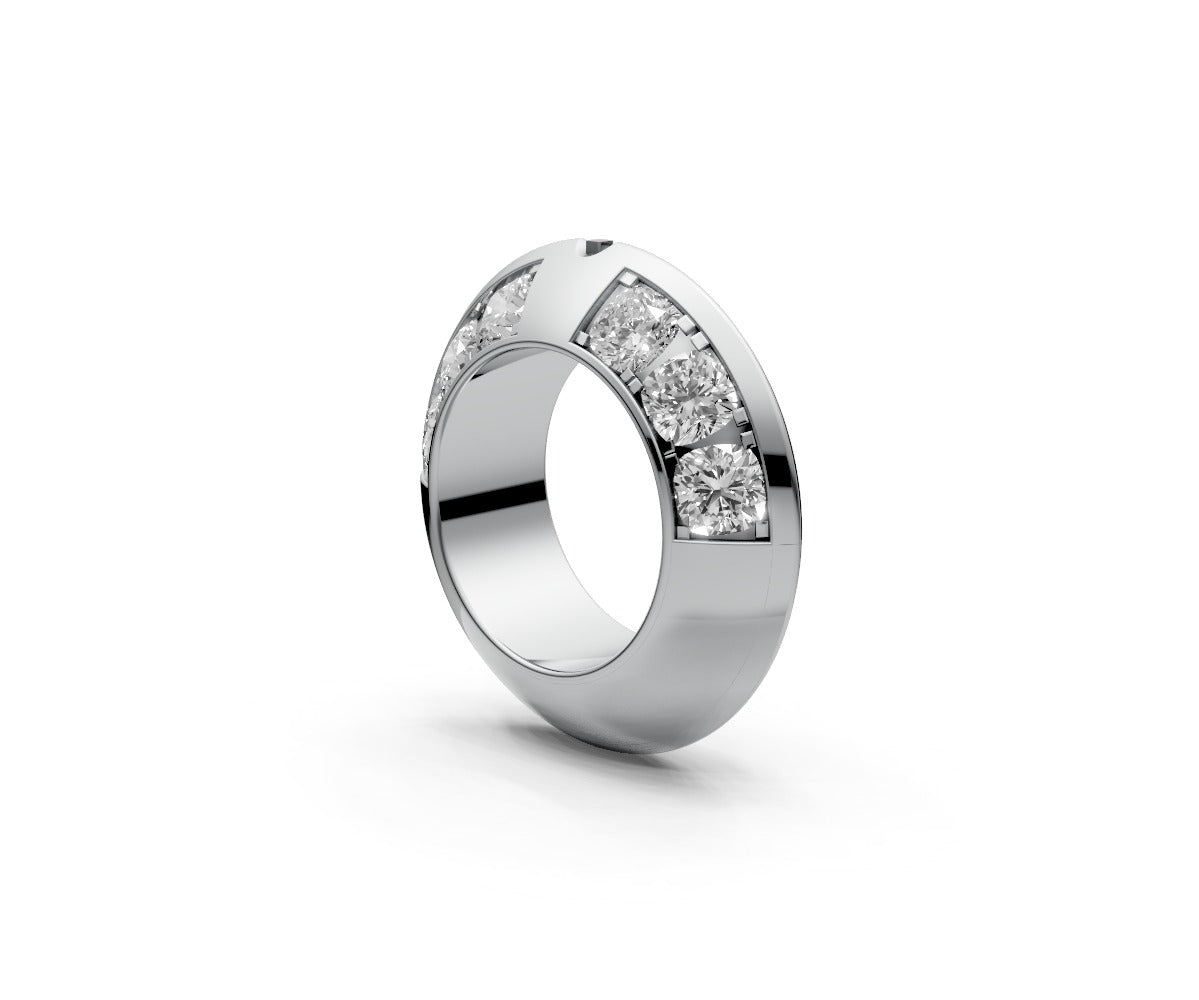 Knife Edge Half Eternity Band — Cushion 0.5ct
