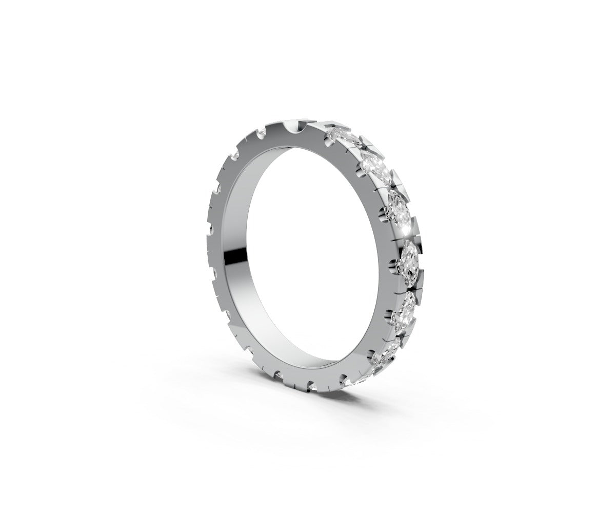 Flat Full Eternity Band — Oval 0.1ct