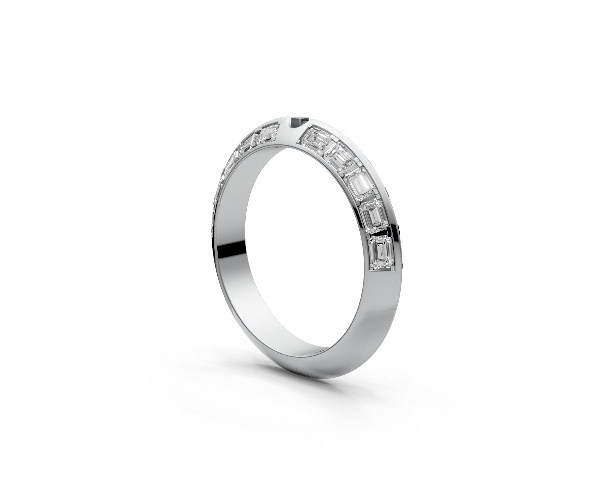 Knife Edge Half Eternity Band — Emerald 0.05ct