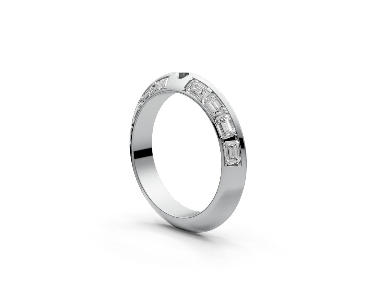 Knife Edge Half Eternity Band — Emerald 0.1ct