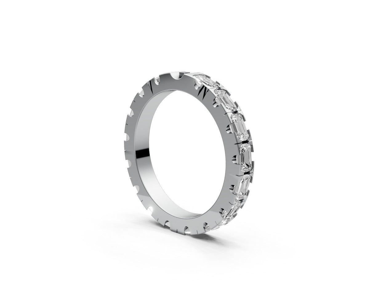 Flat Full Eternity Band — Emerald 0.15ct