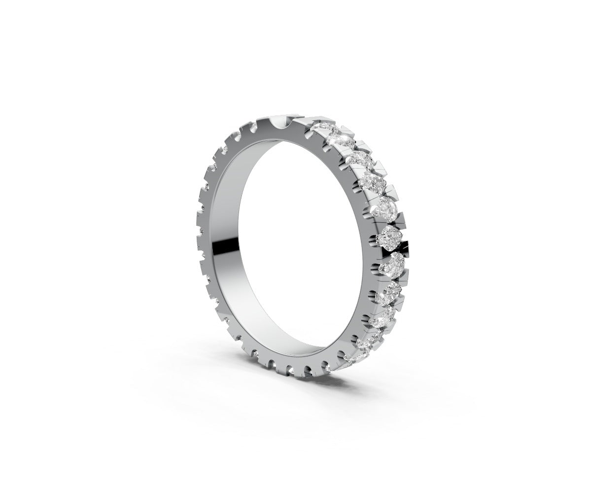 Flat Full Eternity Band — Pear 0.05ct