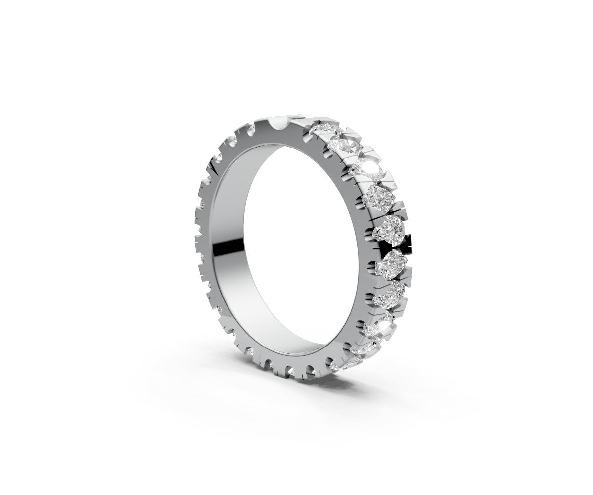 Flat Full Eternity Band — Pear 0.1ct