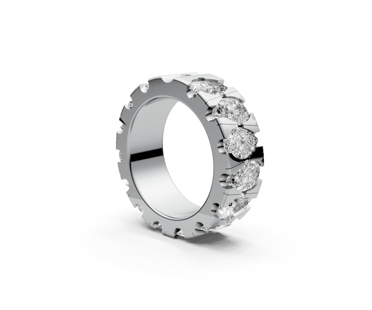 Flat Full Eternity Band — Pear 0.5ct