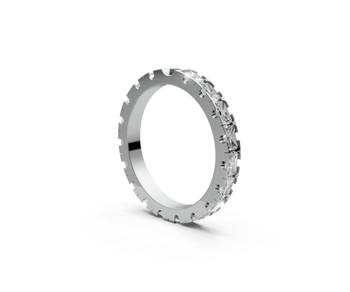 Flat Full Eternity Band — Radiant 0.1ct