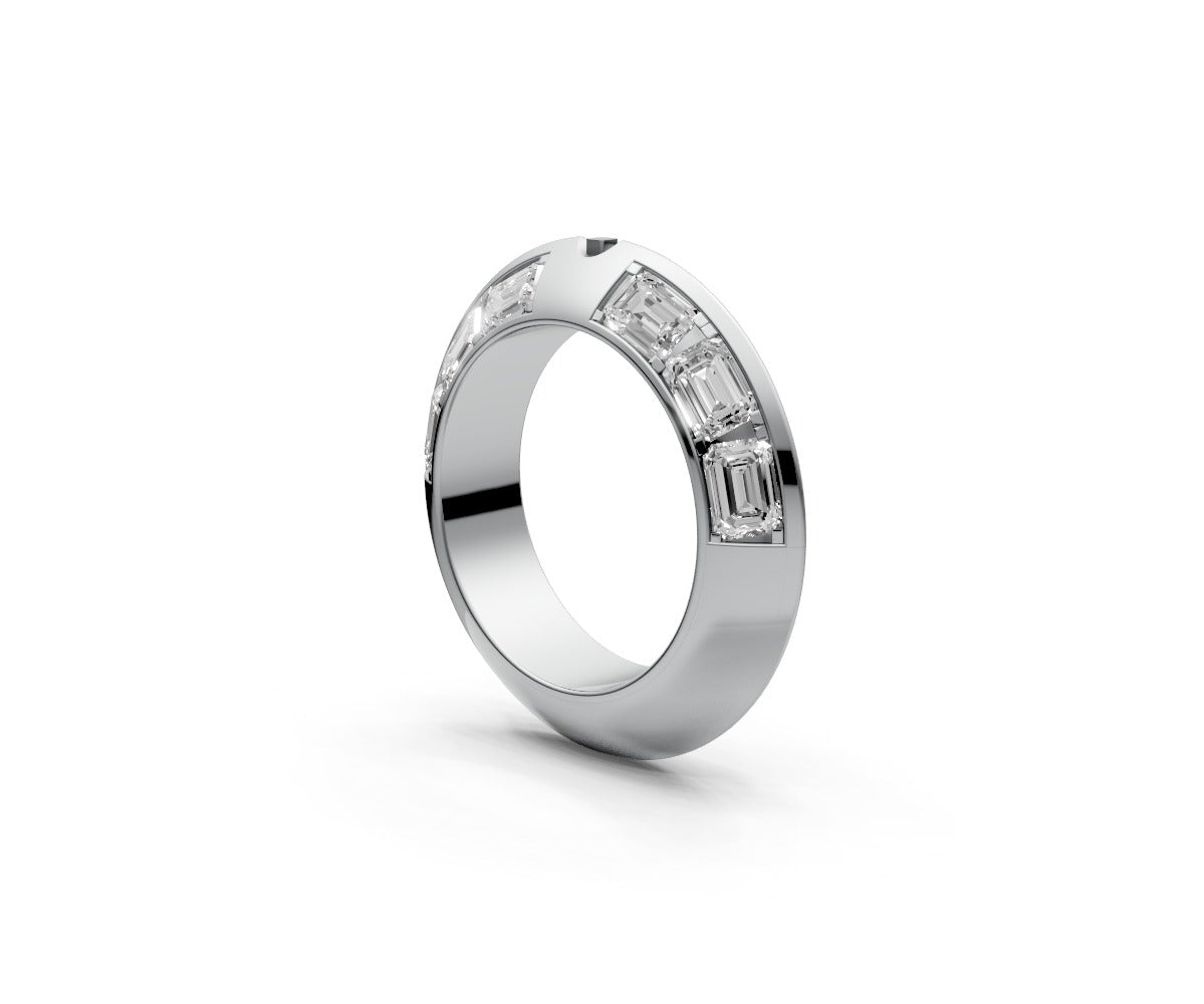 Knife Edge Half Eternity Band — Emerald 0.25ct