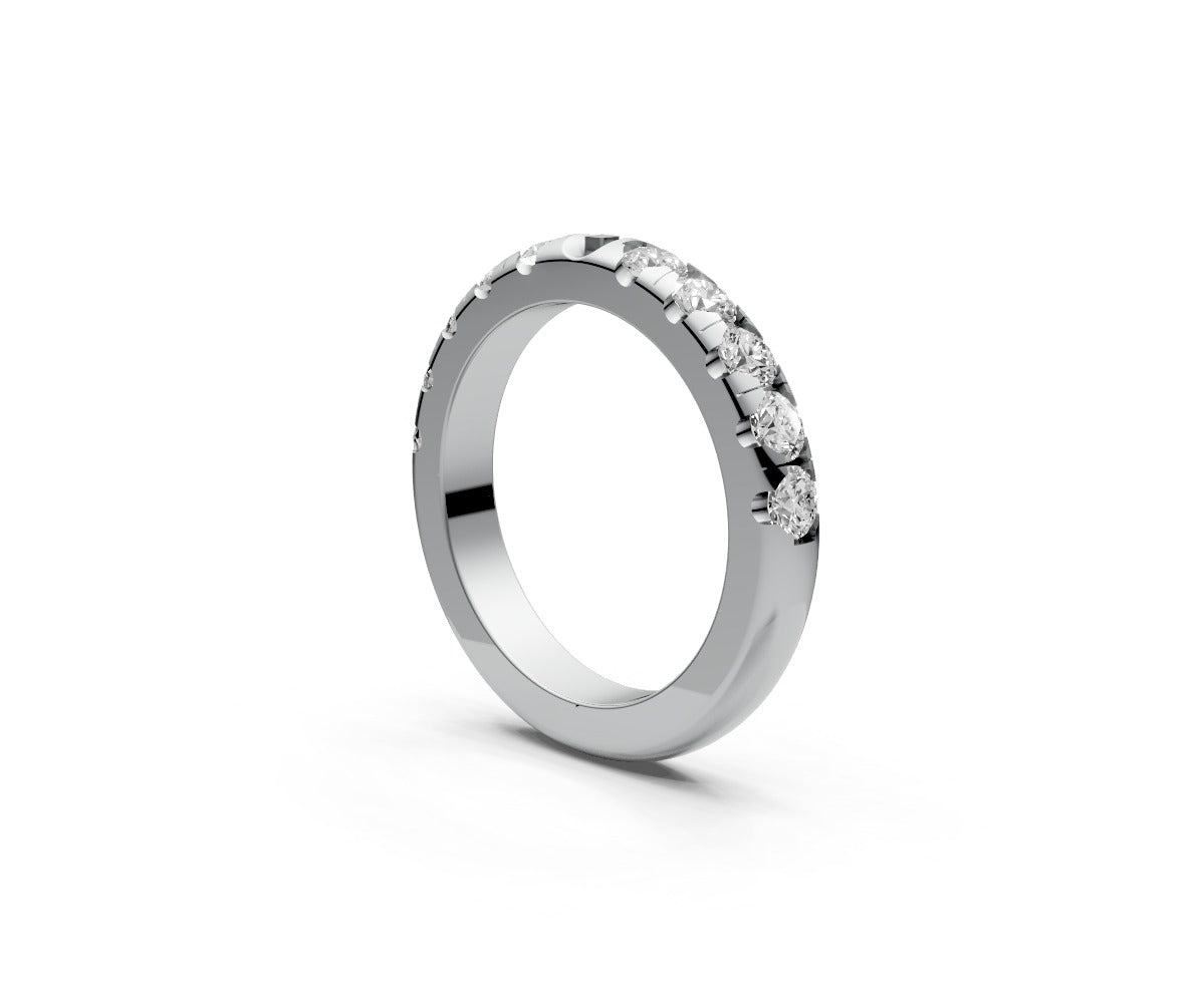 Rounded Half Eternity Band — Round 0.1ct