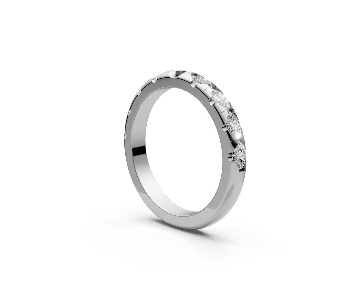 Rounded Half Eternity Band — Oval 0.1ct