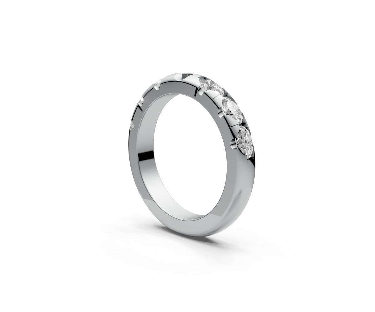 Rounded Half Eternity Band — Oval 0.15ct