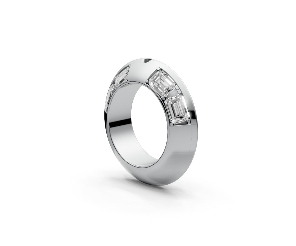 Knife Edge Half Eternity Band — Emerald 0.5ct