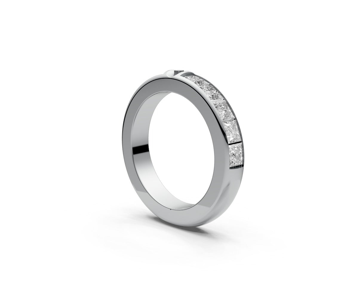 Rounded Half Eternity Band — Princess 0.15ct