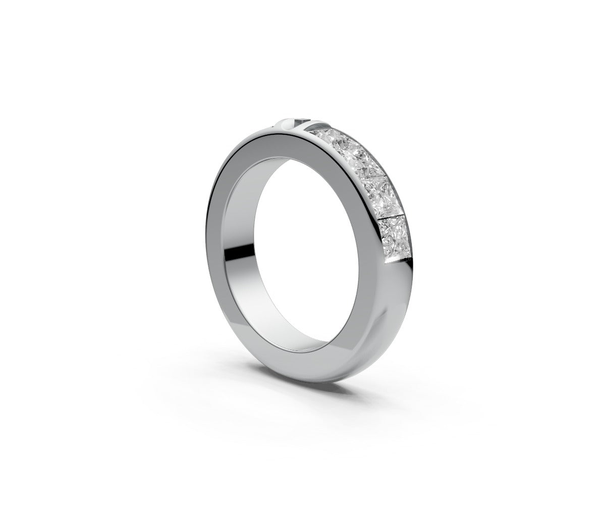 Rounded Half Eternity Band — Princess 0.25ct