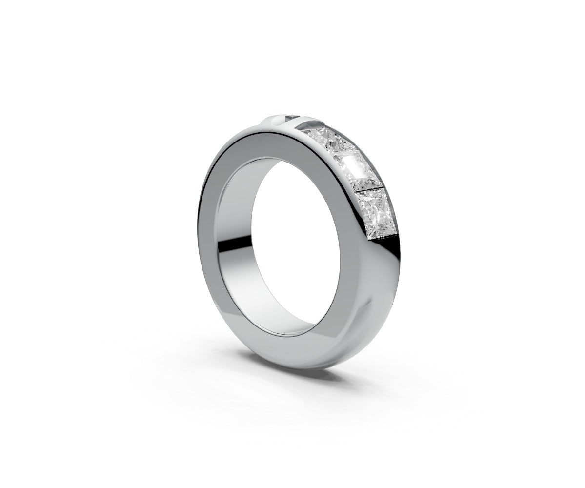 Rounded Half Eternity Band — Princess 0.5ct