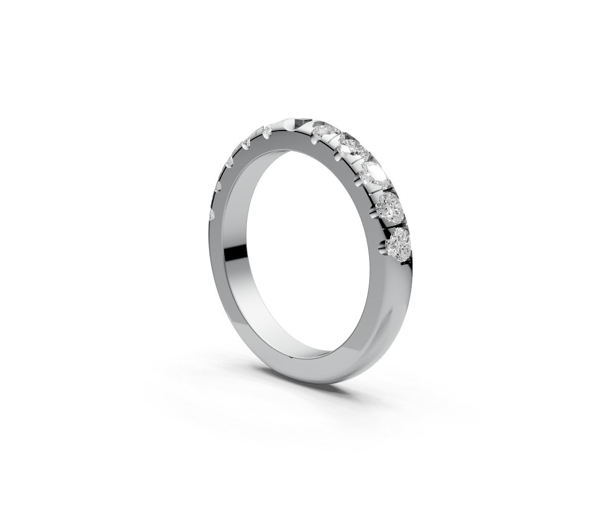 Rounded Half Eternity Band — Cushion 0.1ct