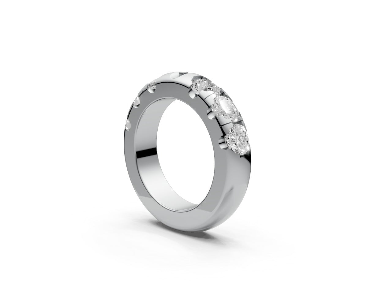 Rounded Half Eternity Band — Cushion 0.5ct