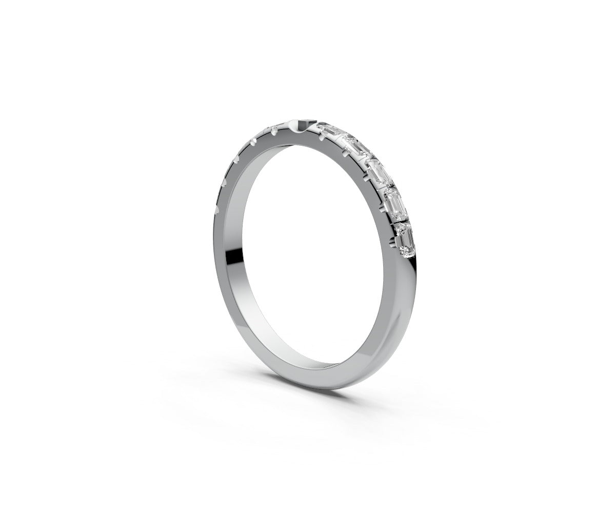Rounded Half Eternity Band — Emerald 0.05ct