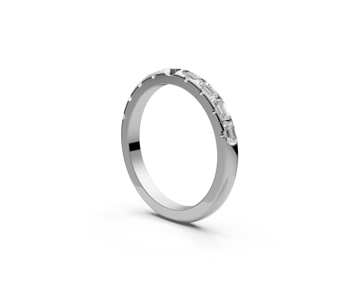 Rounded Half Eternity Band — Emerald 0.1ct