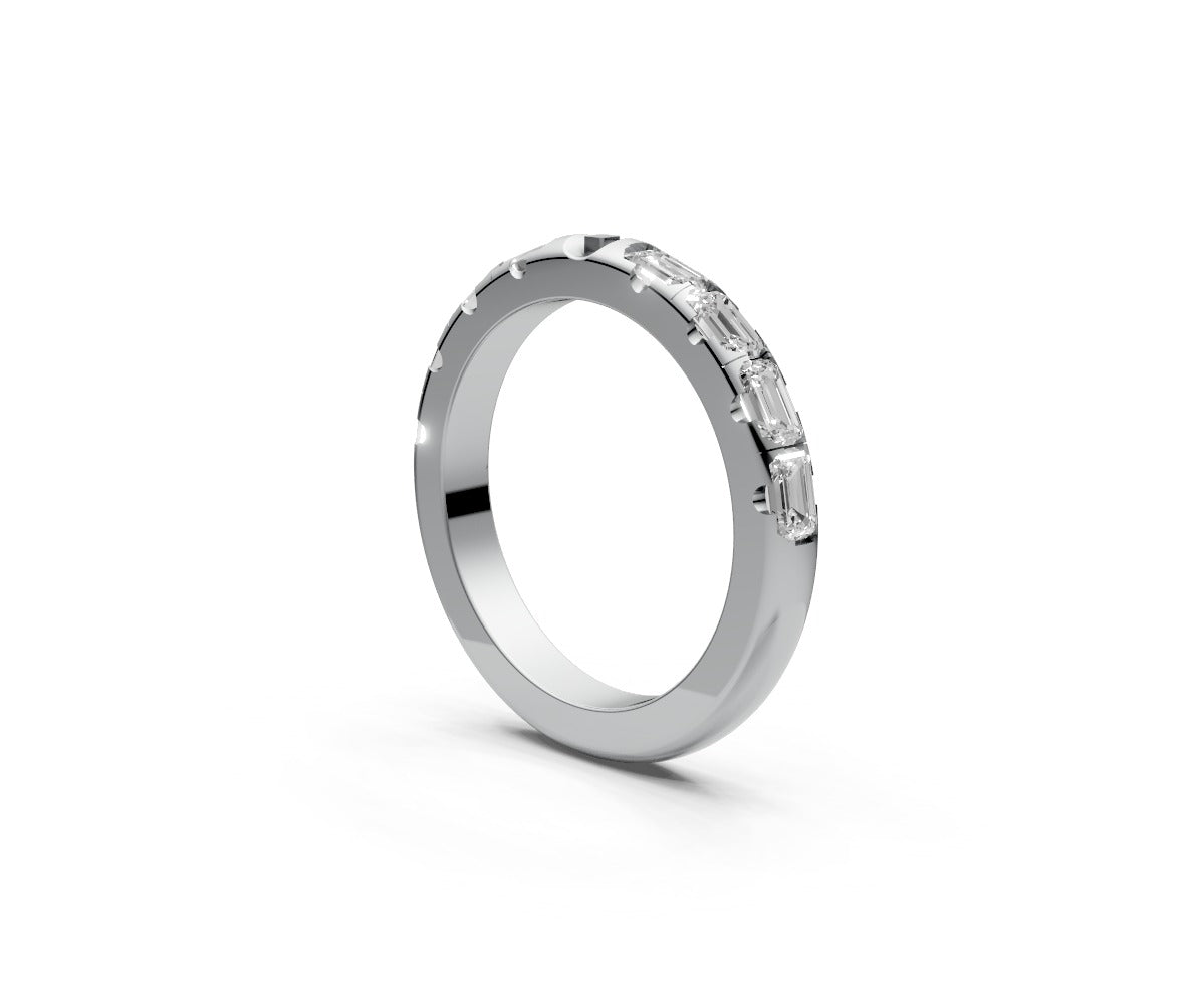 Rounded Half Eternity Band — Emerald 0.15ct