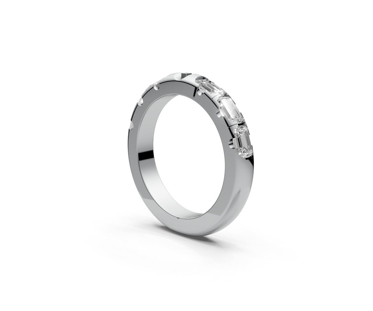 Rounded Half Eternity Band — Emerald 0.25ct