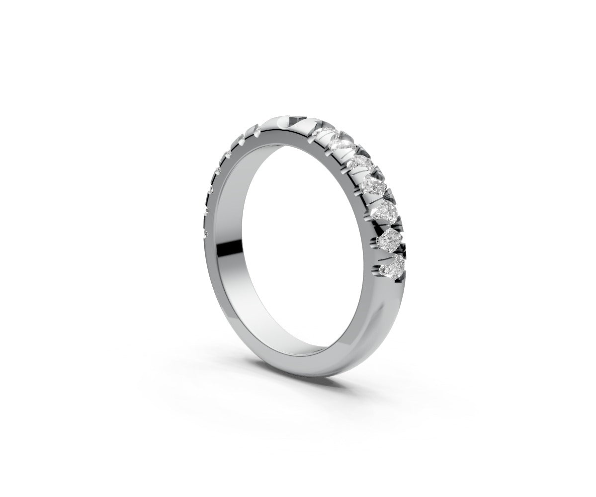 Rounded Half Eternity Band — Pear 0.05ct