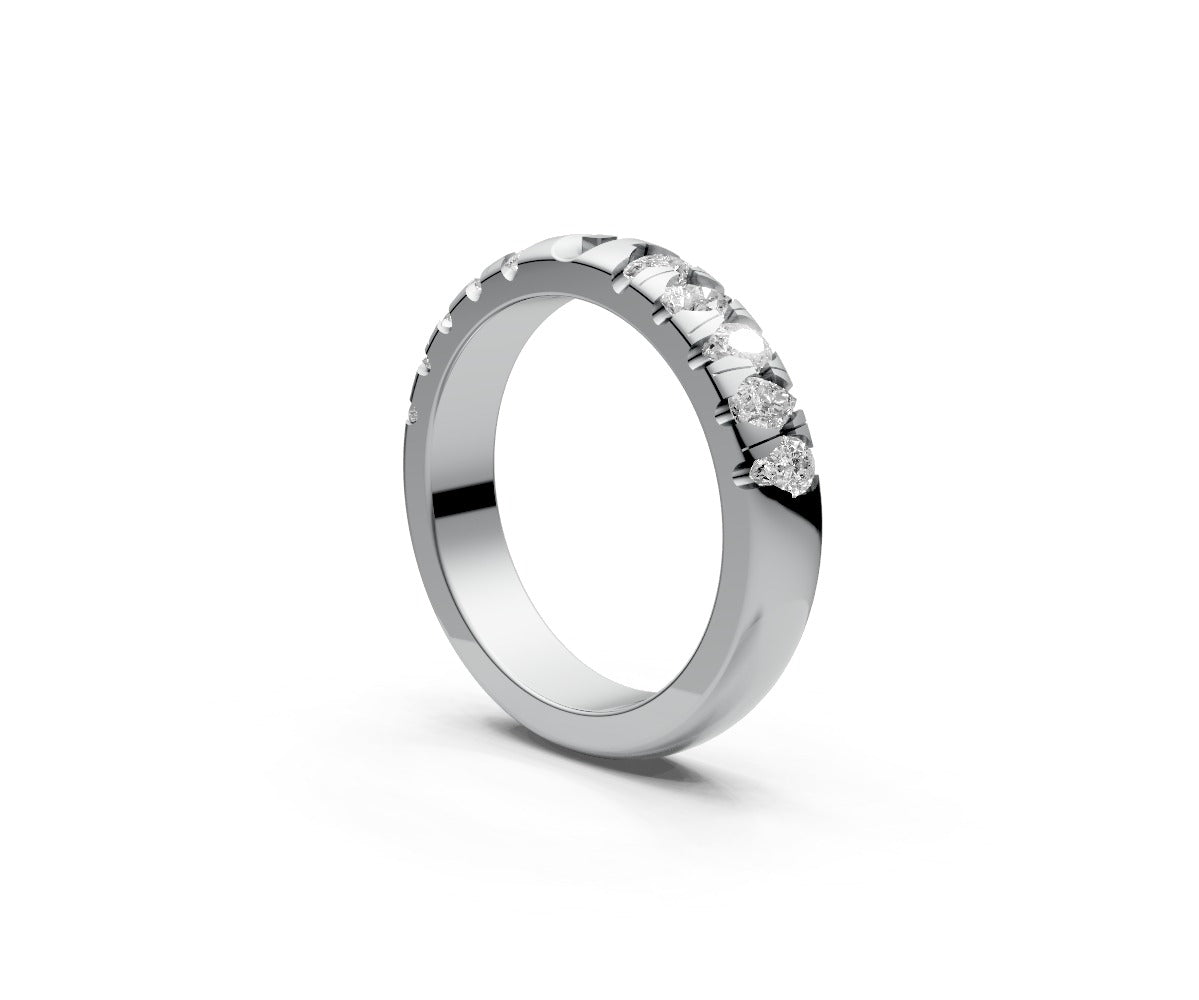 Rounded Half Eternity Band — Pear 0.1ct