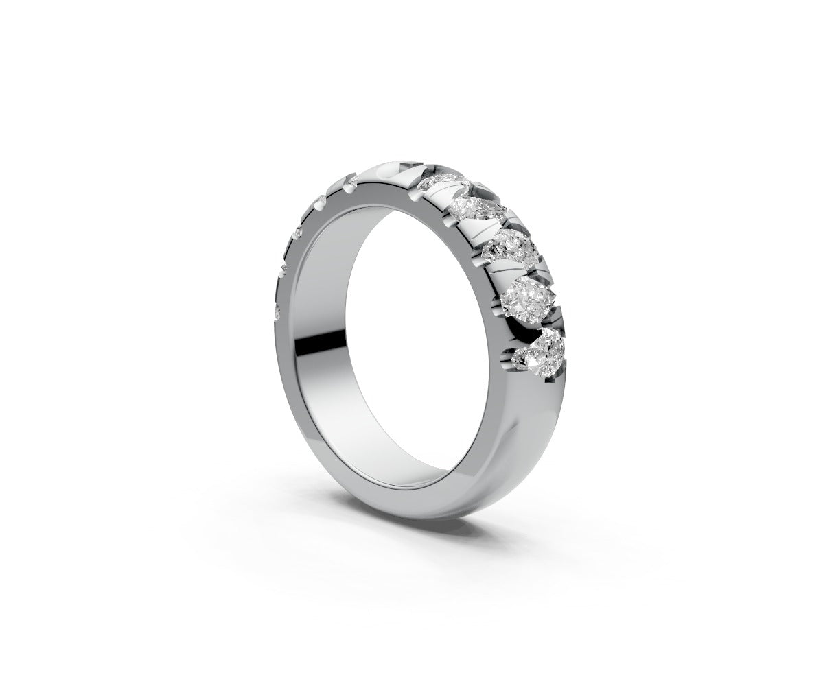 Rounded Half Eternity Band — Pear 0.15ct