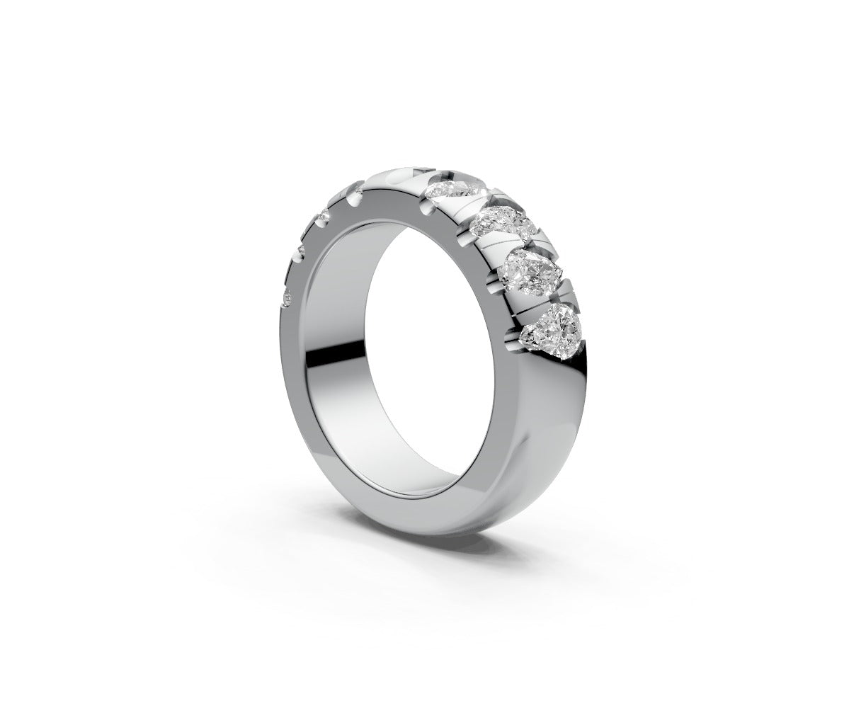 Rounded Half Eternity Band — Pear 0.25ct