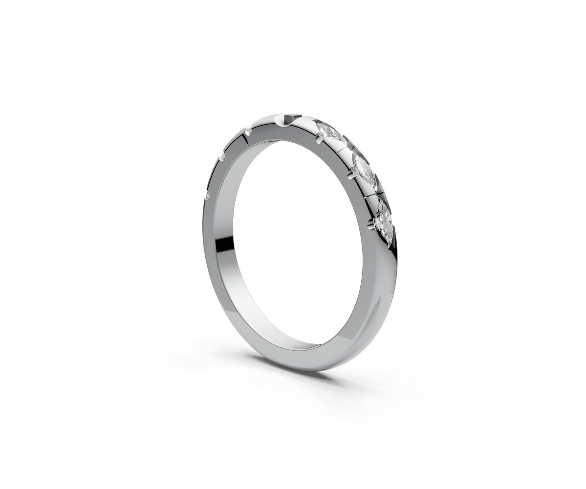 Rounded Half Eternity Band — Marquise 0.05ct
