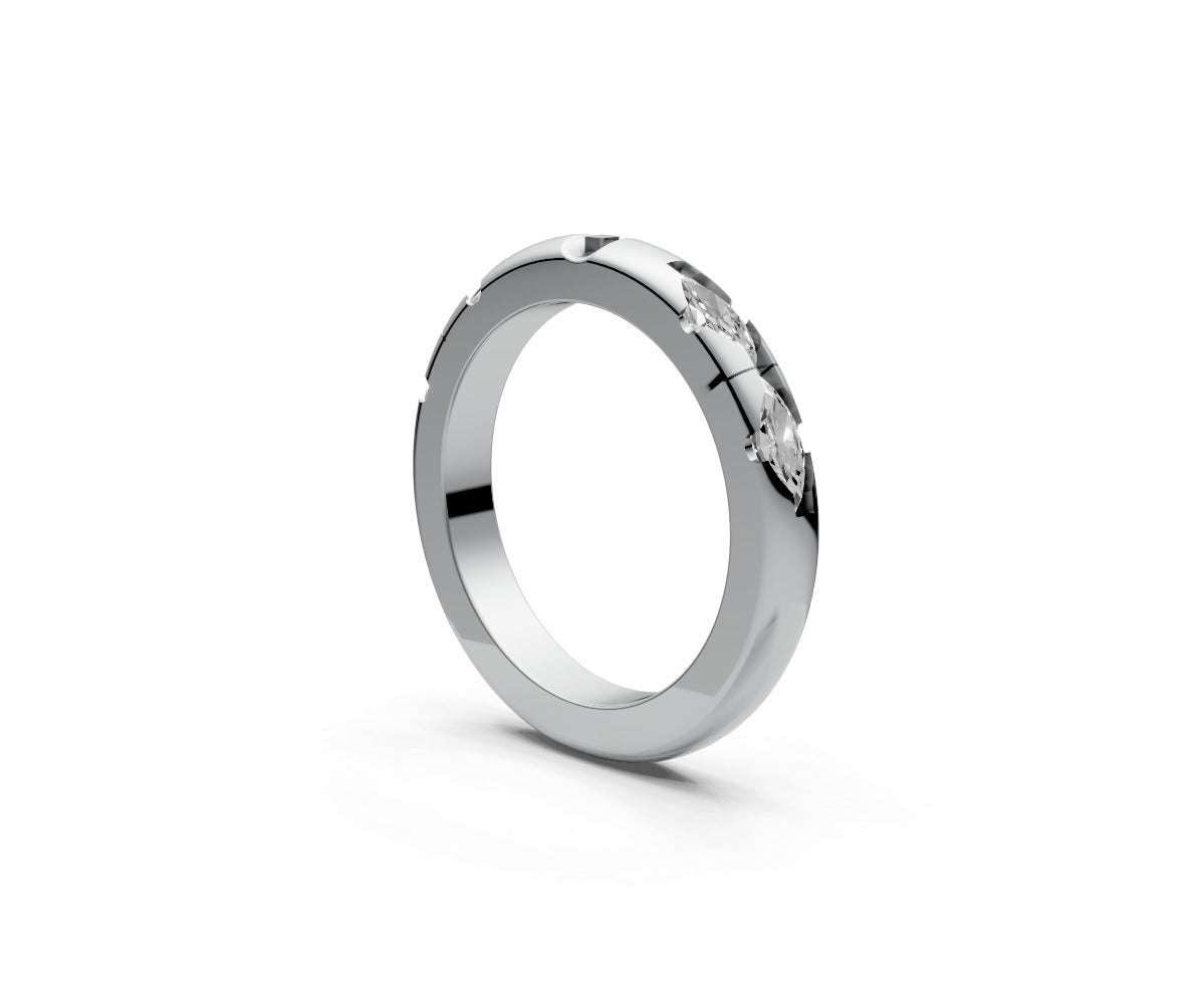 Rounded Half Eternity Band — Marquise 0.15ct