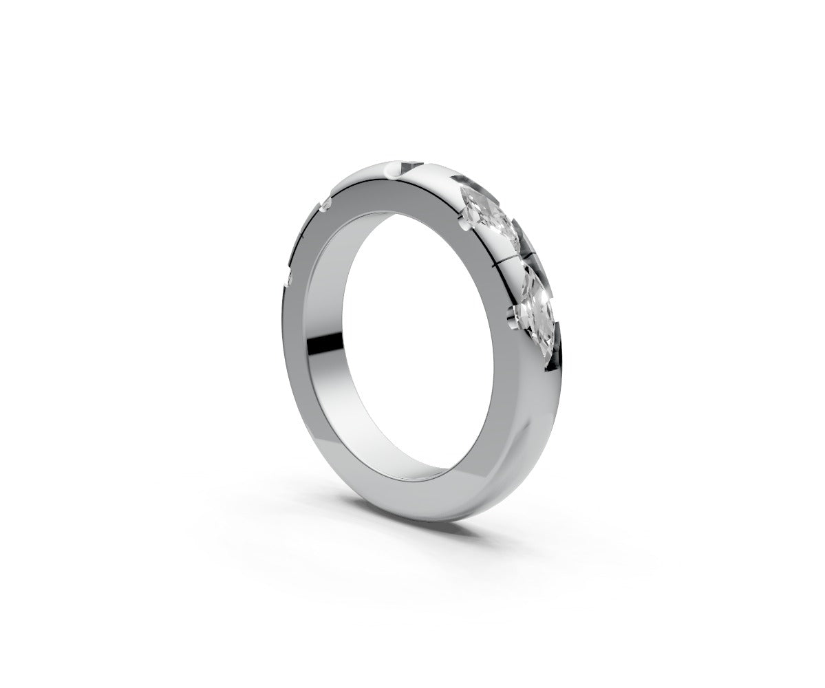Rounded Half Eternity Band — Marquise 0.25ct