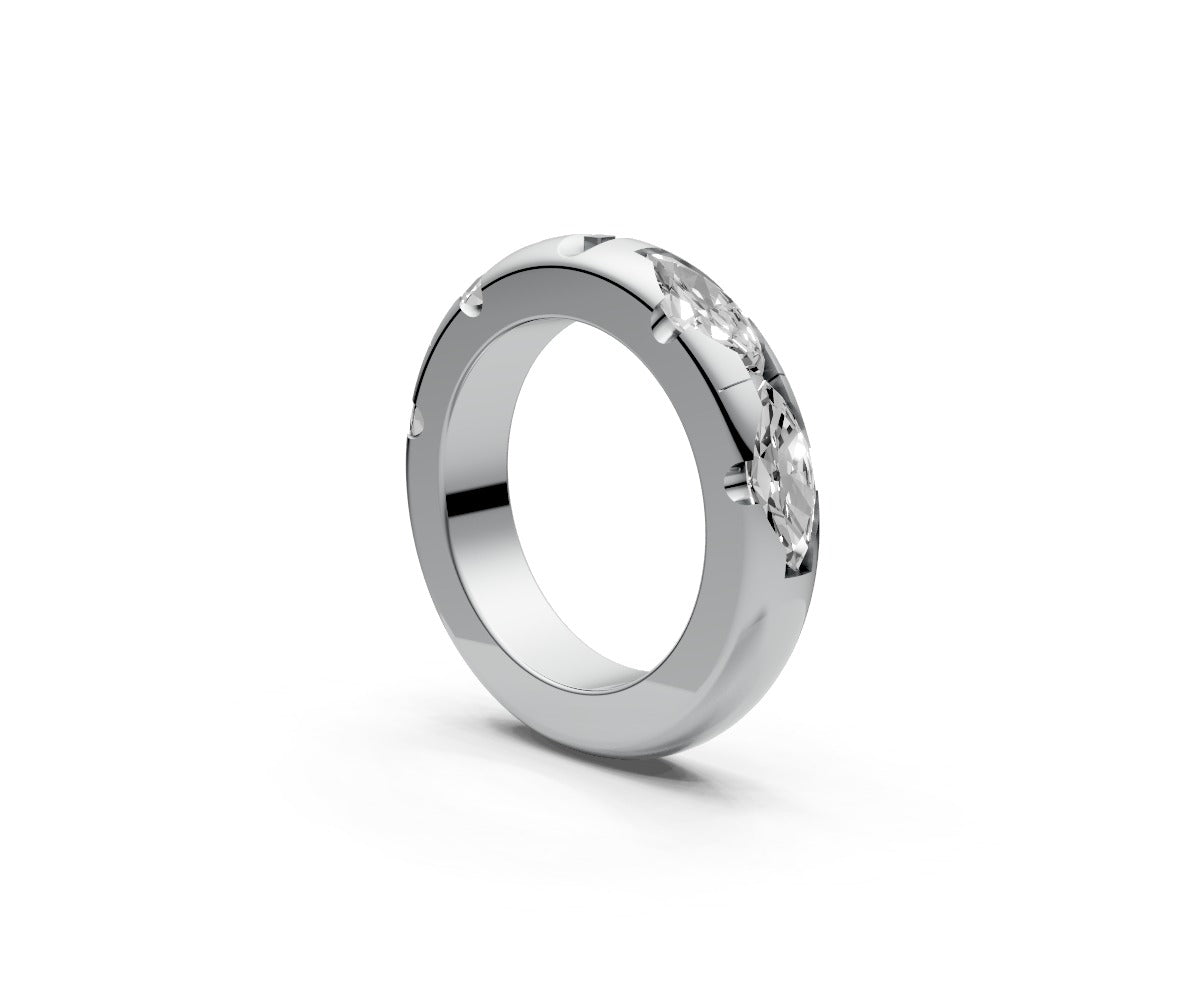 Rounded Half Eternity Band — Marquise 0.5ct