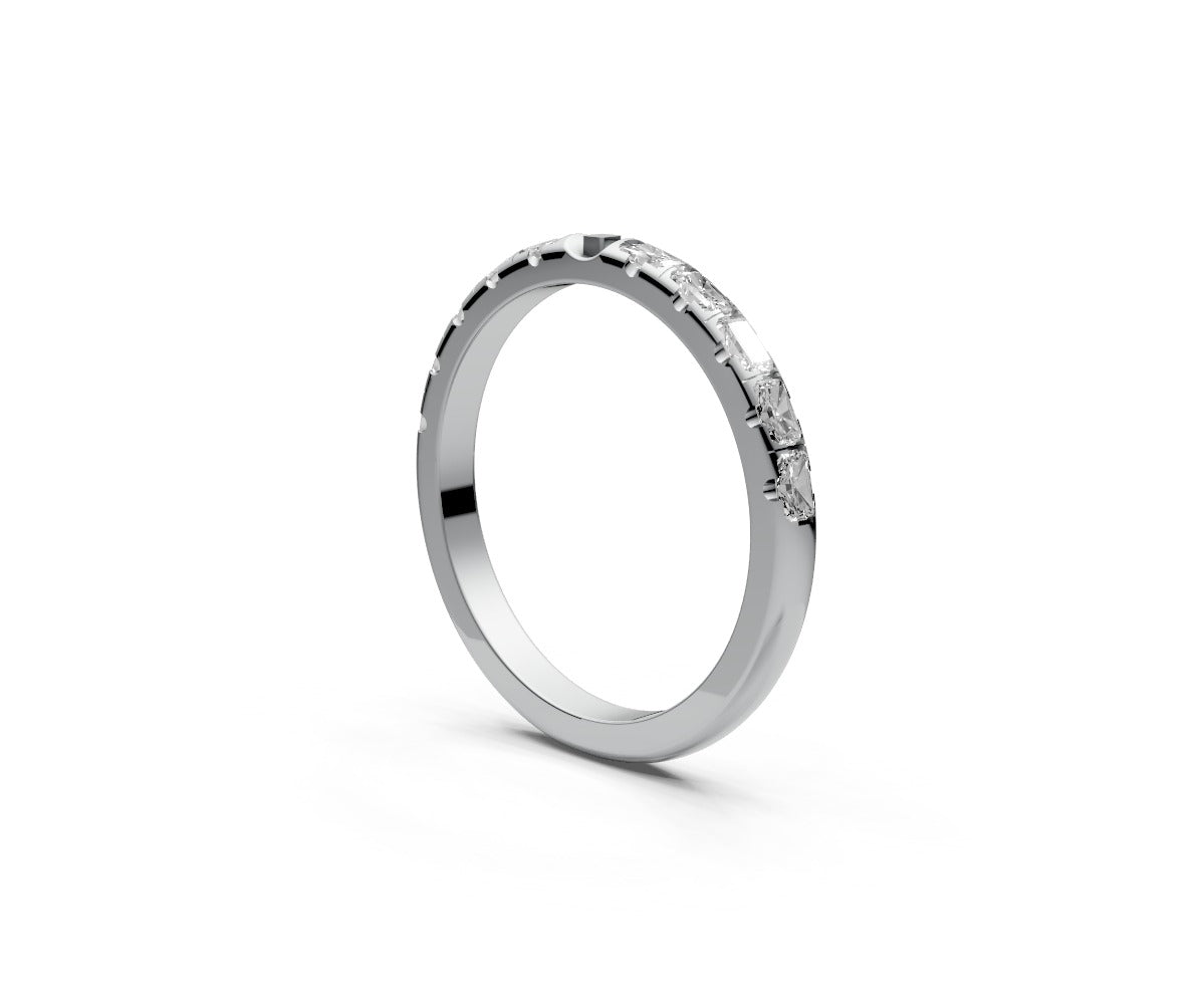 Rounded Half Eternity Band — Radiant 0.05ct
