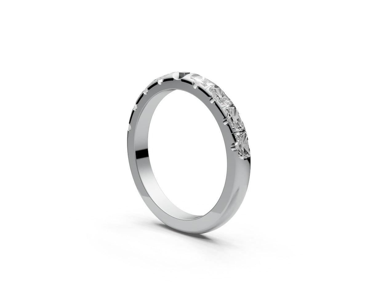 Rounded Half Eternity Band — Radiant 0.1ct