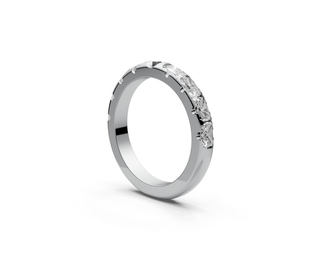 Rounded Half Eternity Band — Radiant 0.15ct
