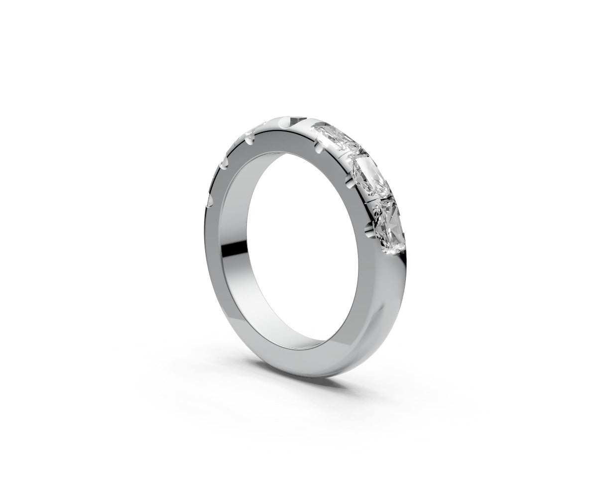 Rounded Half Eternity Band — Radiant 0.25ct