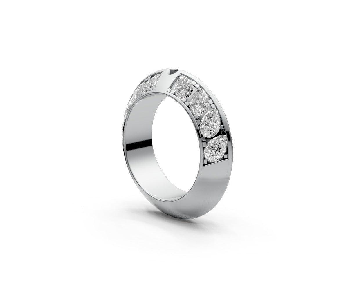 Knife Edge Half Eternity Band — Pear 0.15ct