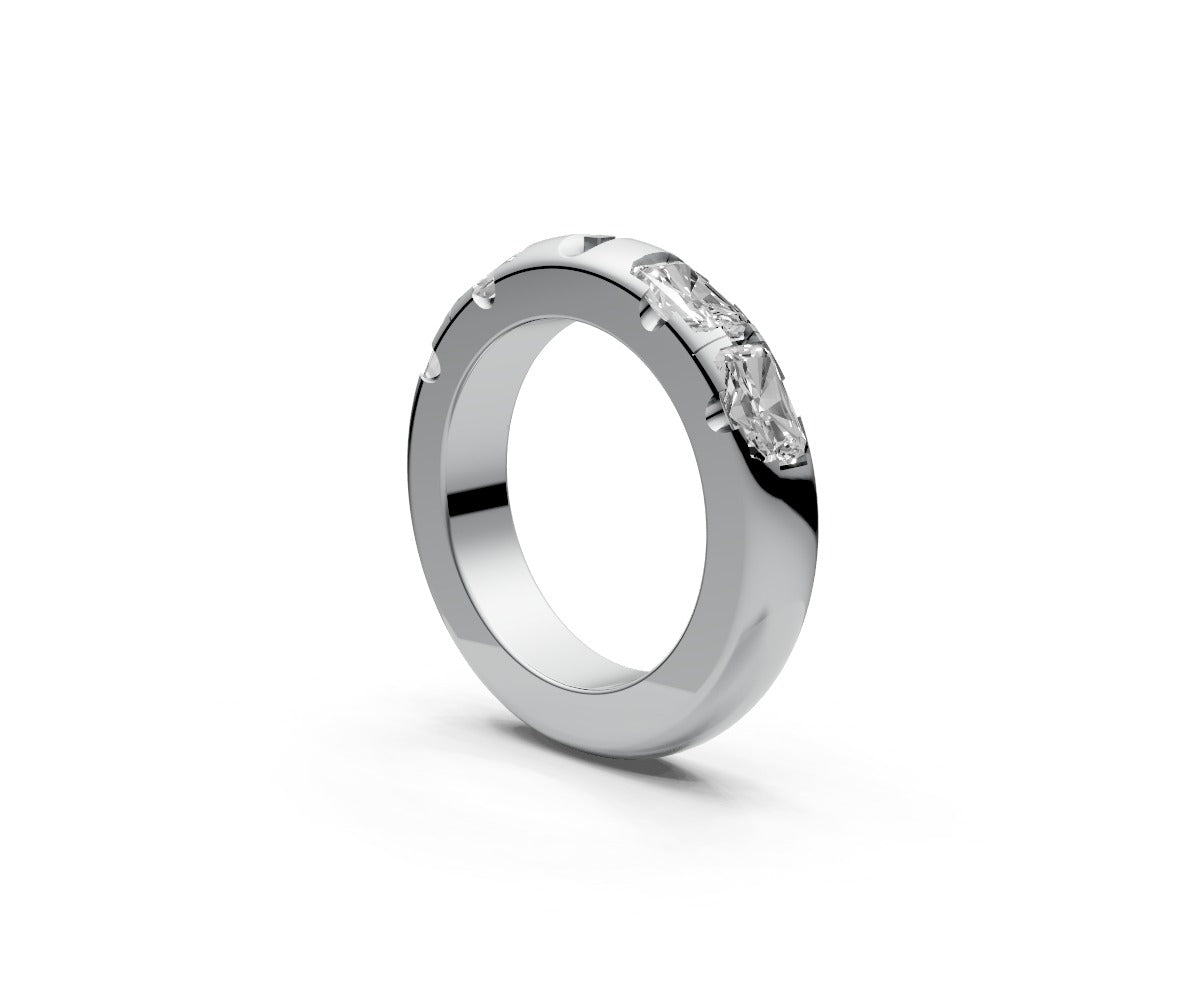 Rounded Half Eternity Band — Radiant 0.5ct