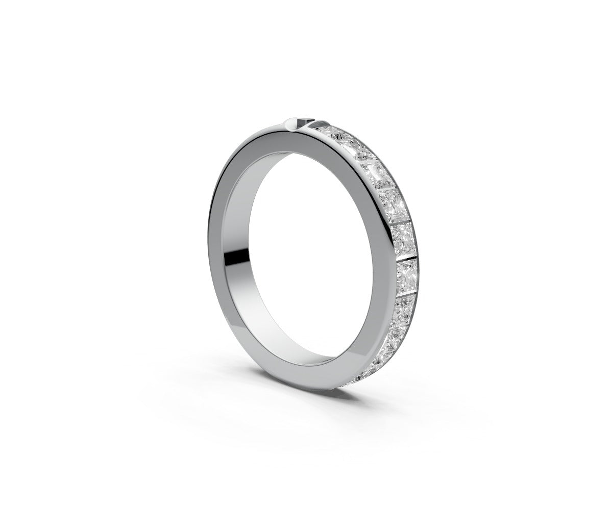 Rounded Full Eternity Band — Princess 0.1ct