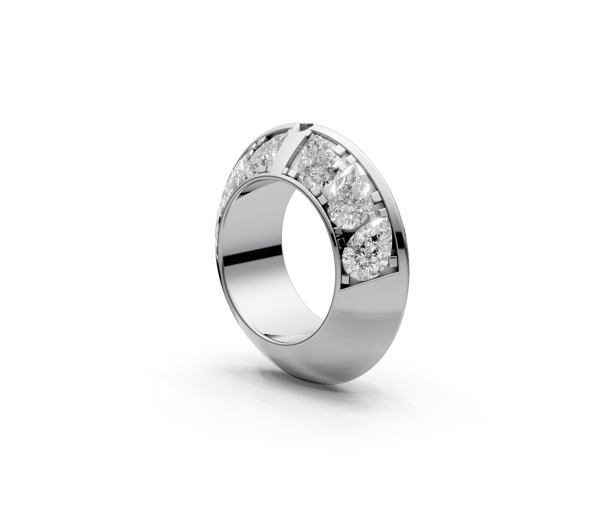 Knife Edge Half Eternity Band — Pear 0.5ct