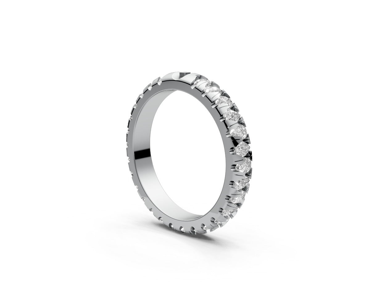 Rounded Full Eternity Band — Pear 0.05ct