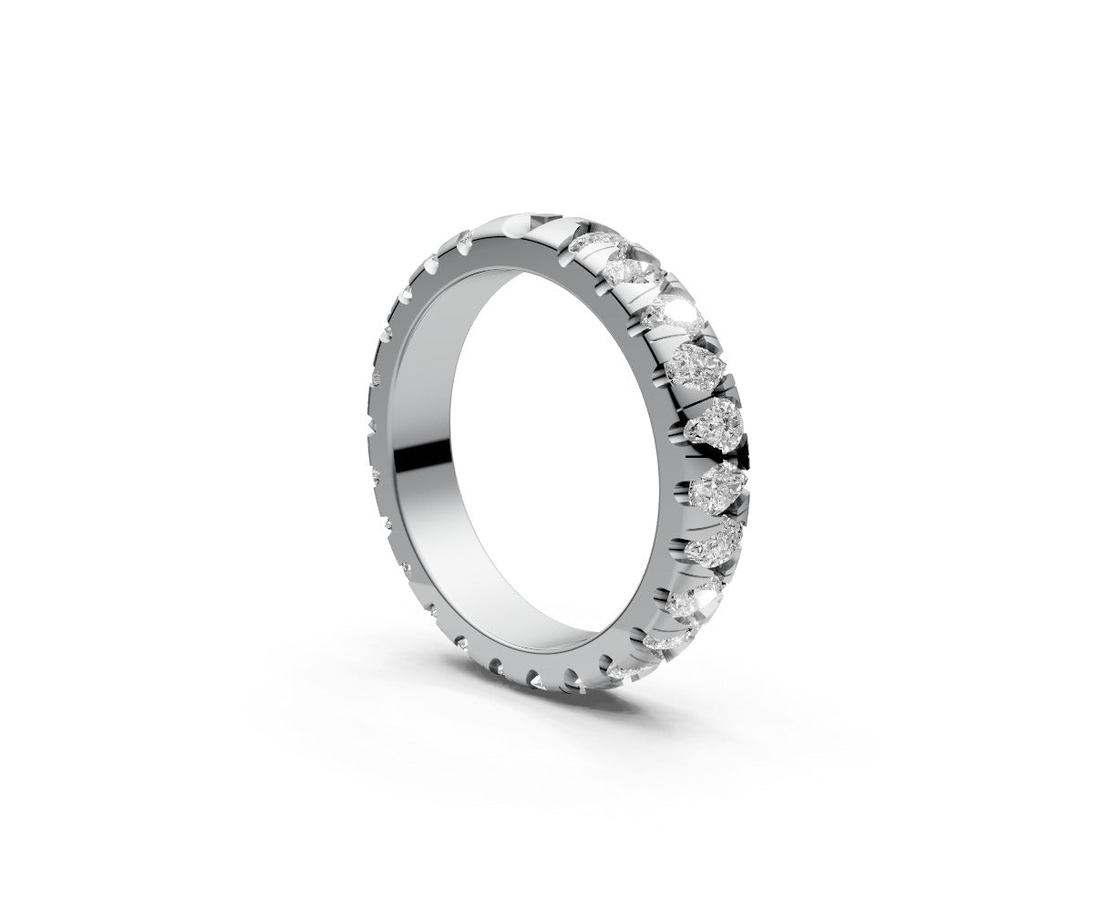 Rounded Full Eternity Band — Pear 0.1ct