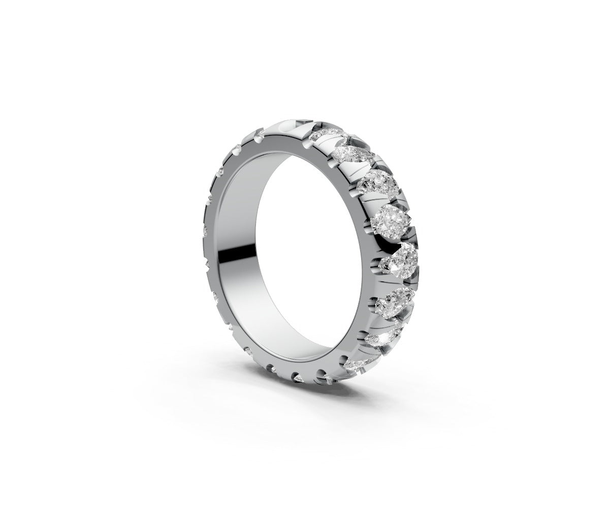 Rounded Full Eternity Band — Pear 0.15ct
