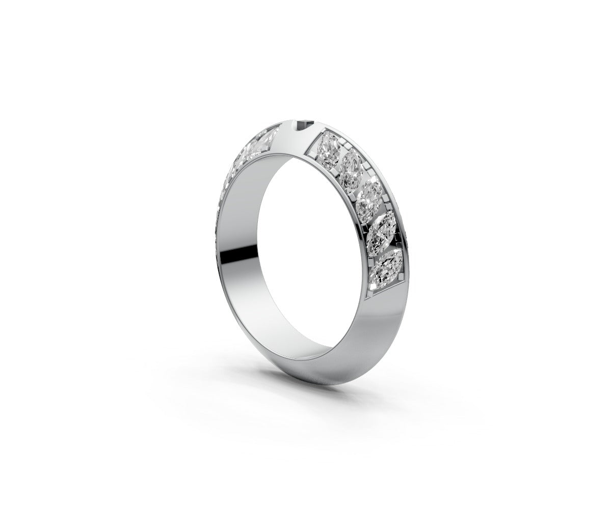 Knife Edge Half Eternity Band — Marquise 0.05ct
