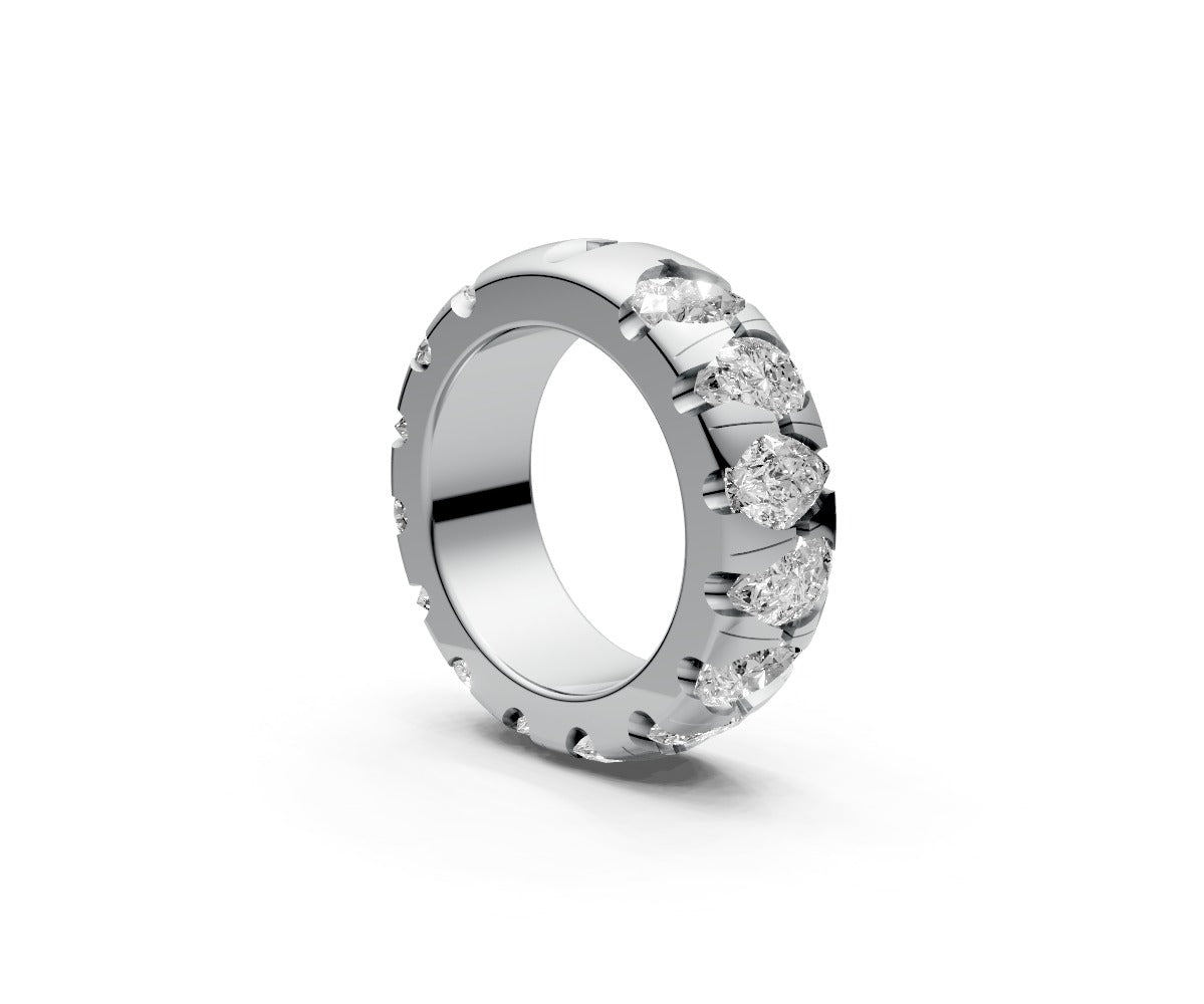 Rounded Full Eternity Band — Pear 0.5ct