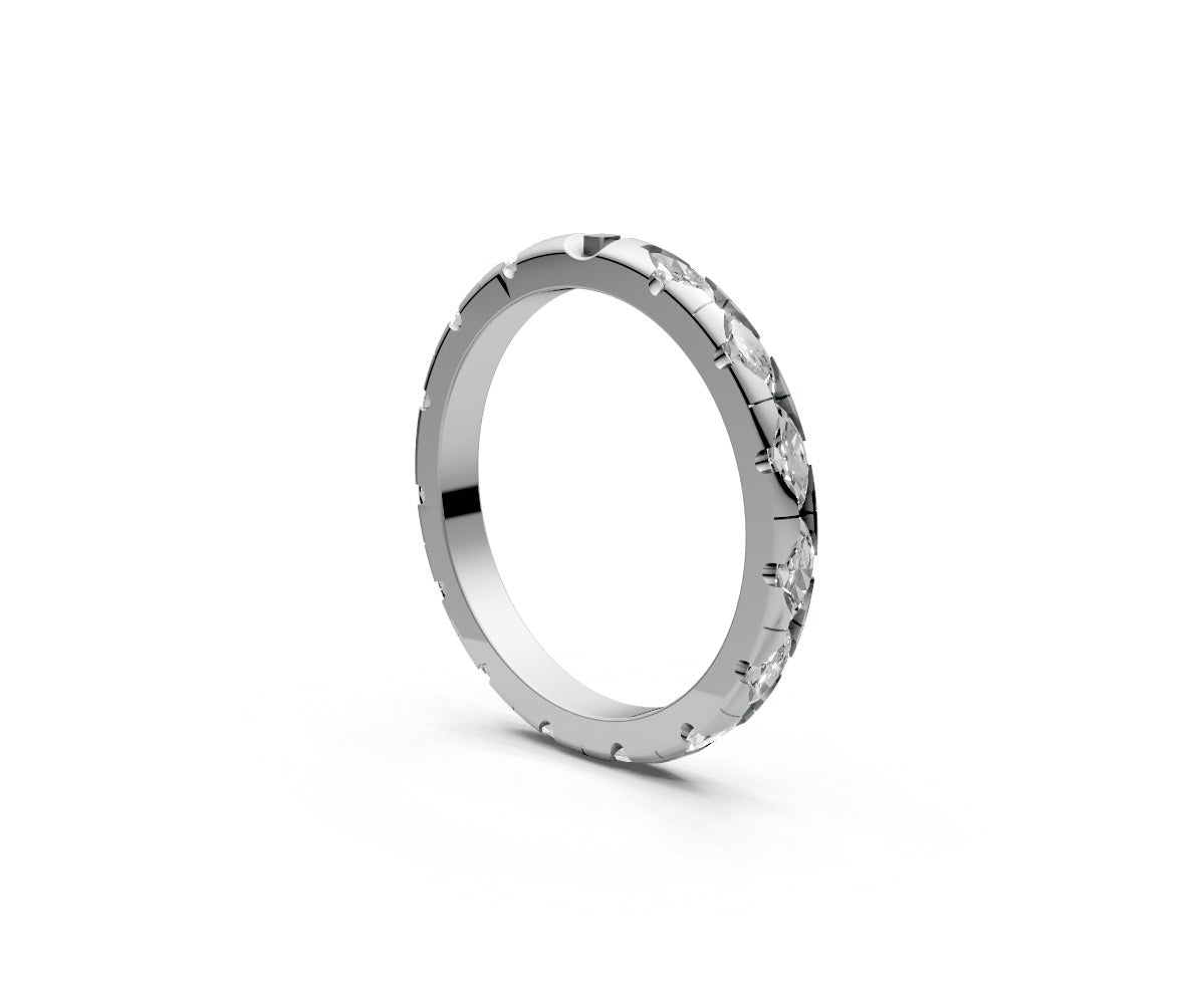 Rounded Full Eternity Band — Marquise 0.05ct